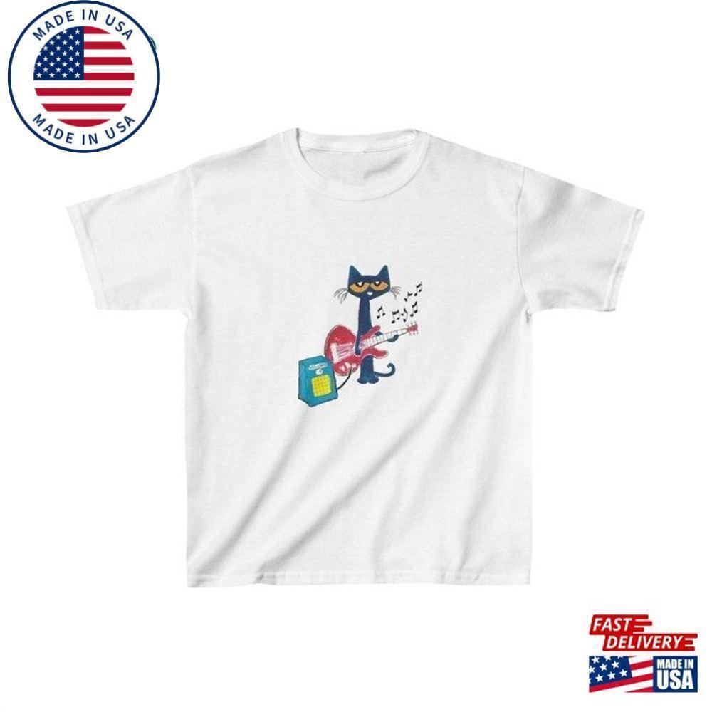 Pete The Cat Playing Guitar Baby Tee Y2K Tee 90S  T-Shirt